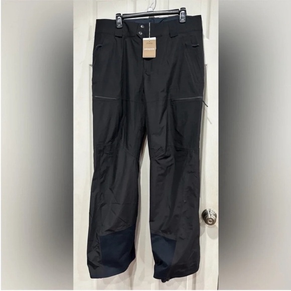 Patagonia Men's S Small Powder Town Ski Pants Regular Black NWT Snowboard - Picture 1 of 14